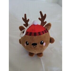 BASS PRO SHOP 5" Round  Reindeer KEY CLIP Plush CHRISTMAS Ornament 7/2019